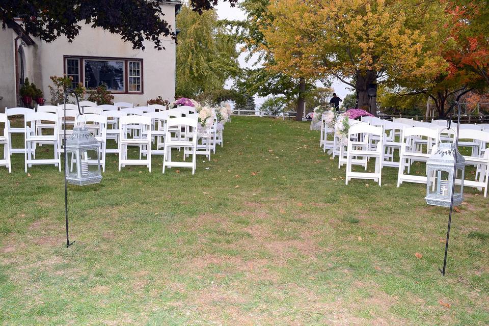 Outdoor wedding setting