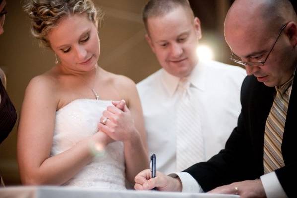 Signing of wedding certificates