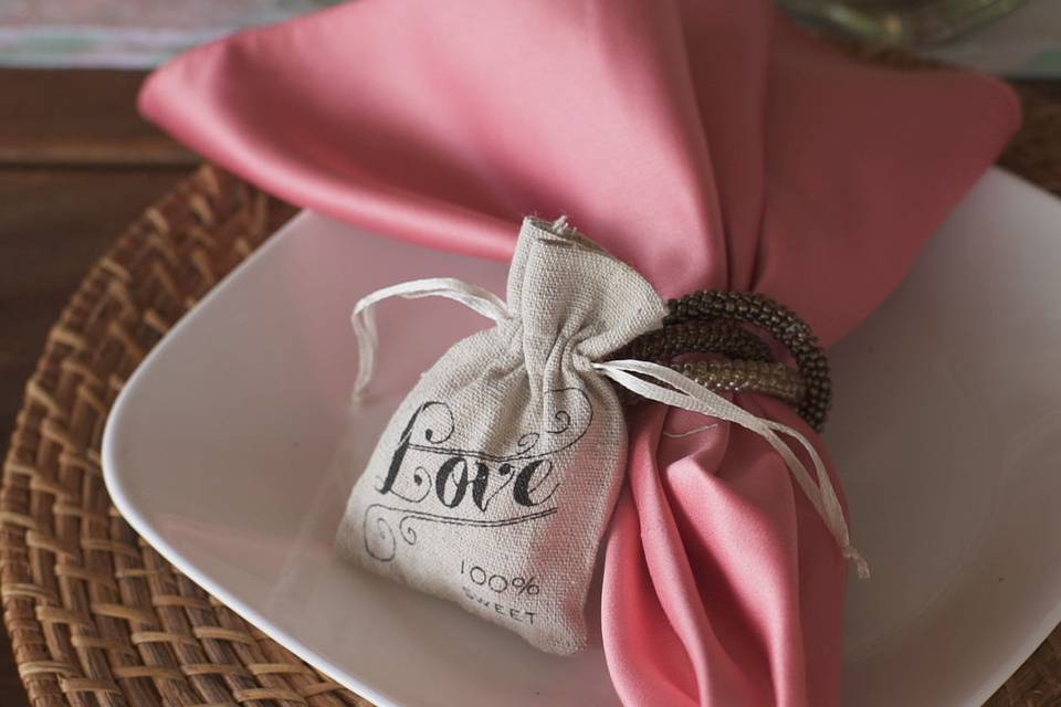 Pink table napkin
