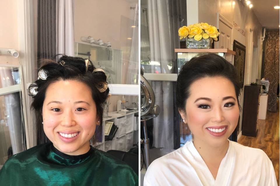 Wedding makeup and hair