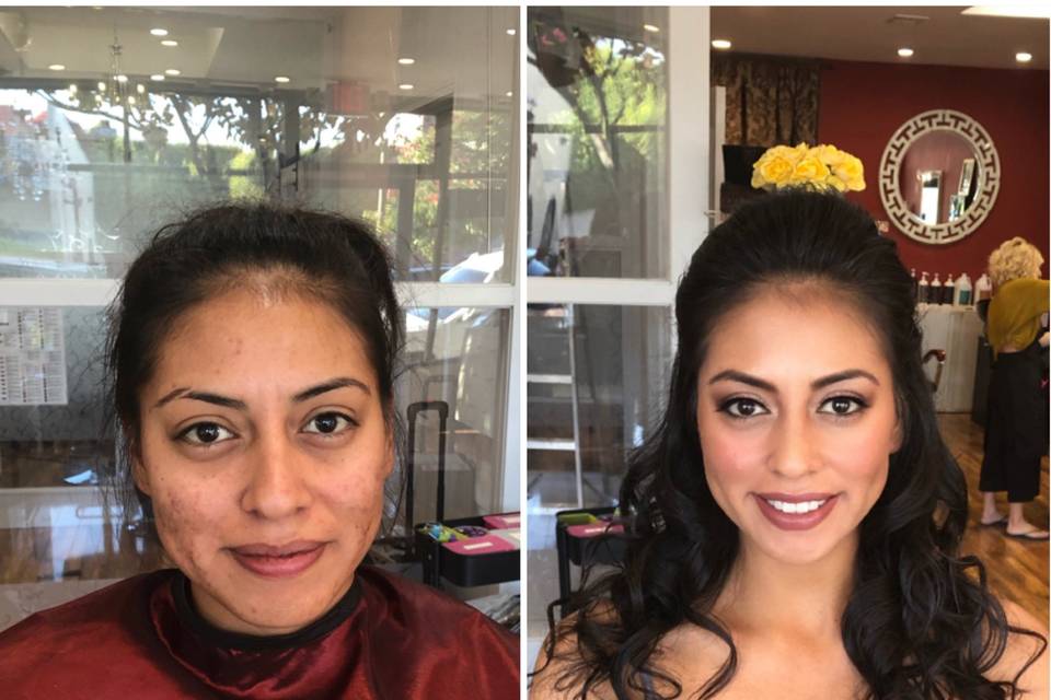 Bridesmaid makeup and hair