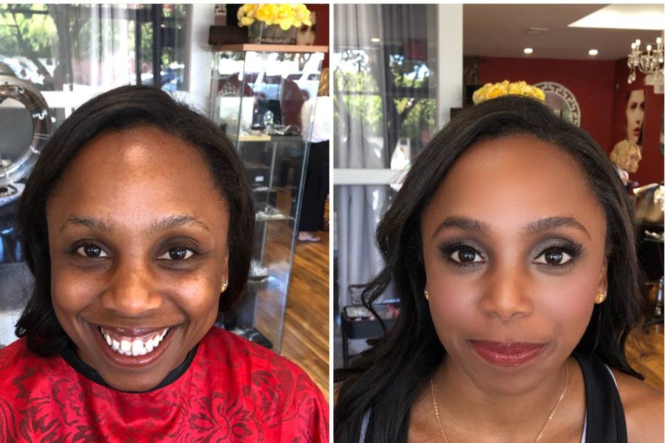 Before and after makeup