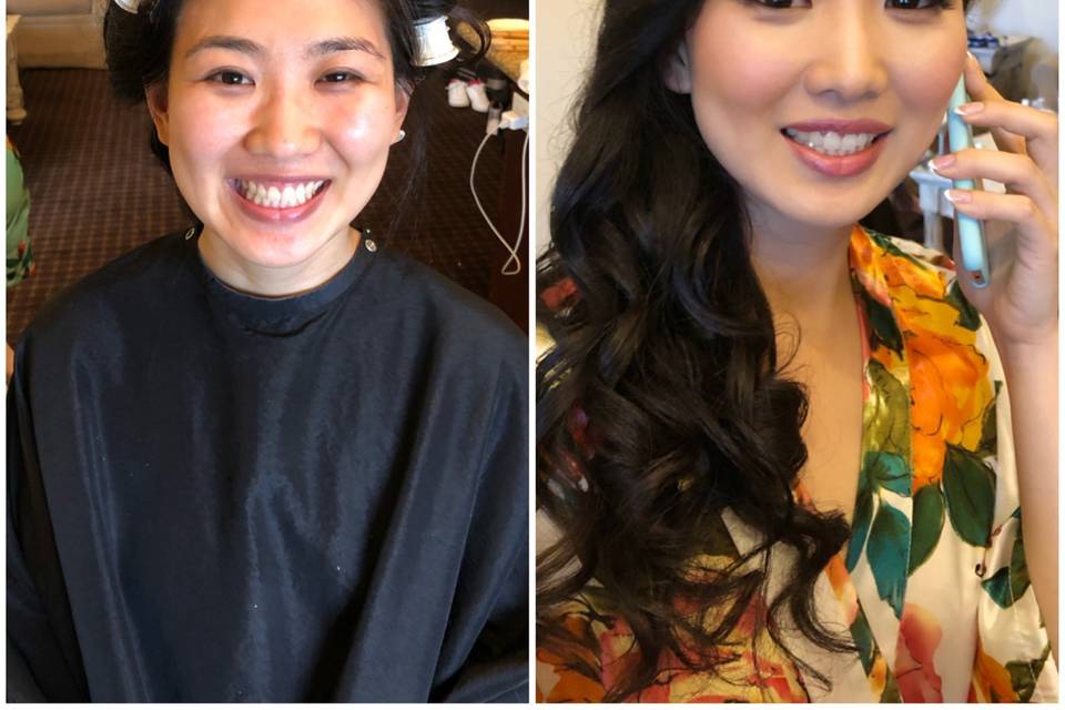 A bride before and after