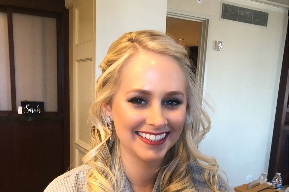 Bridesmaid makeup and hair