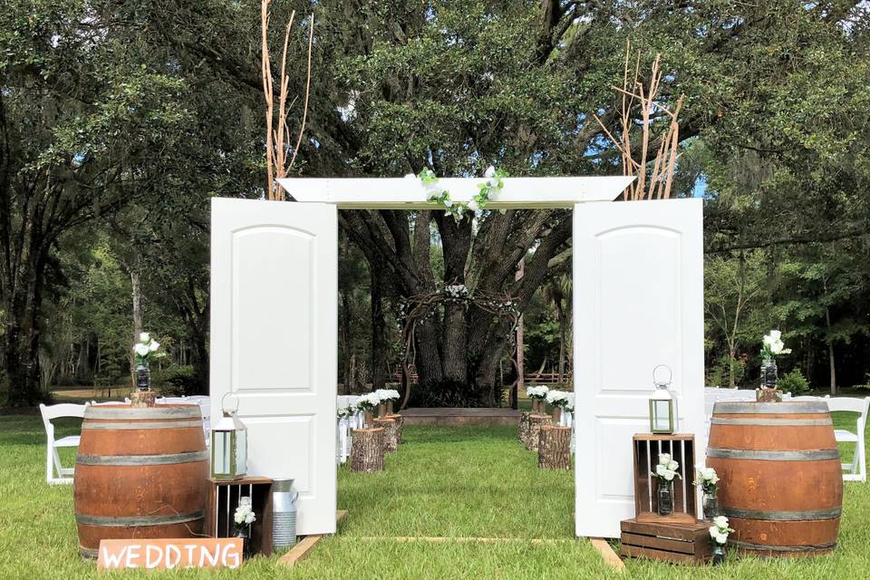 Doorway to wedding space