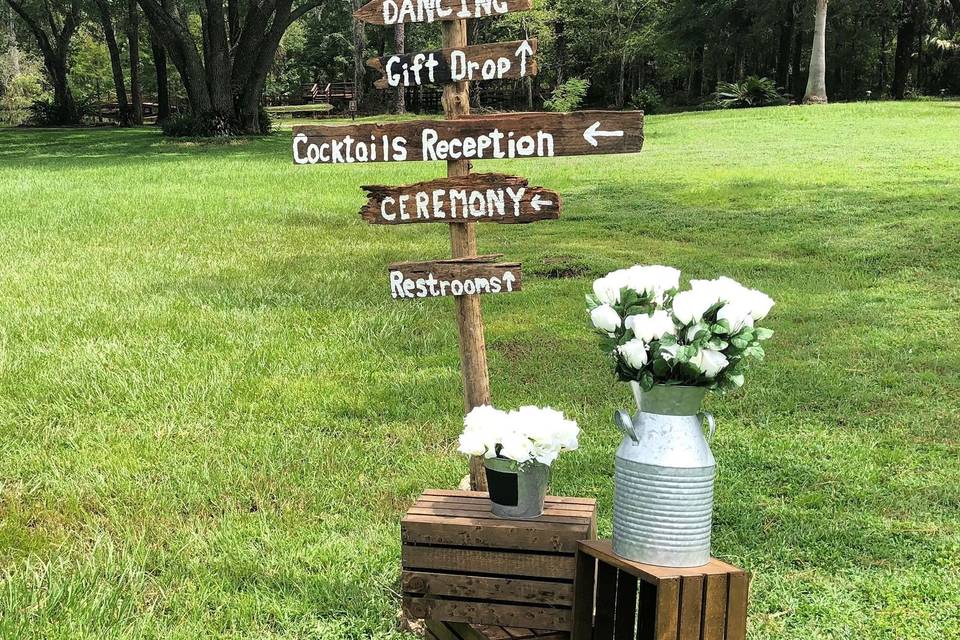 Wedding direction signs