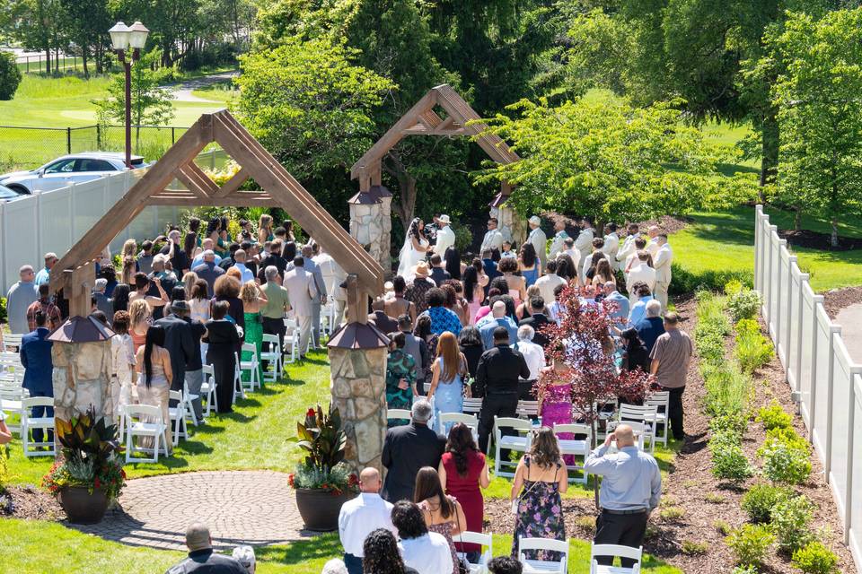 On-site wedding garden
