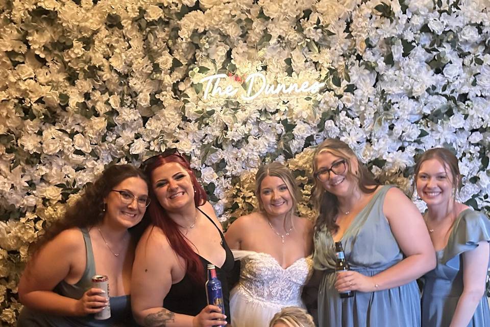 Bridal Party White Flower wall