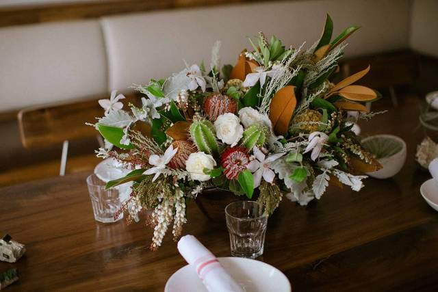 Small Summer Wedding in a Green House. Reception at a local restaurant.