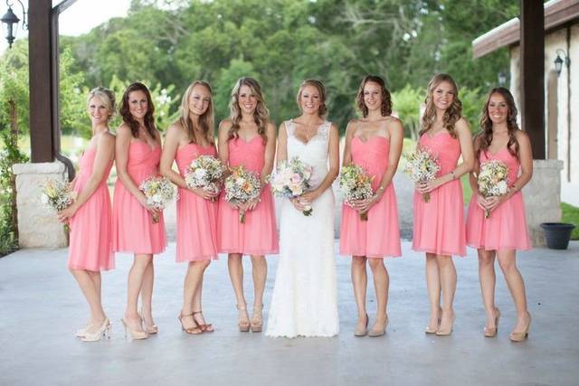 Bride and bridesmaids
