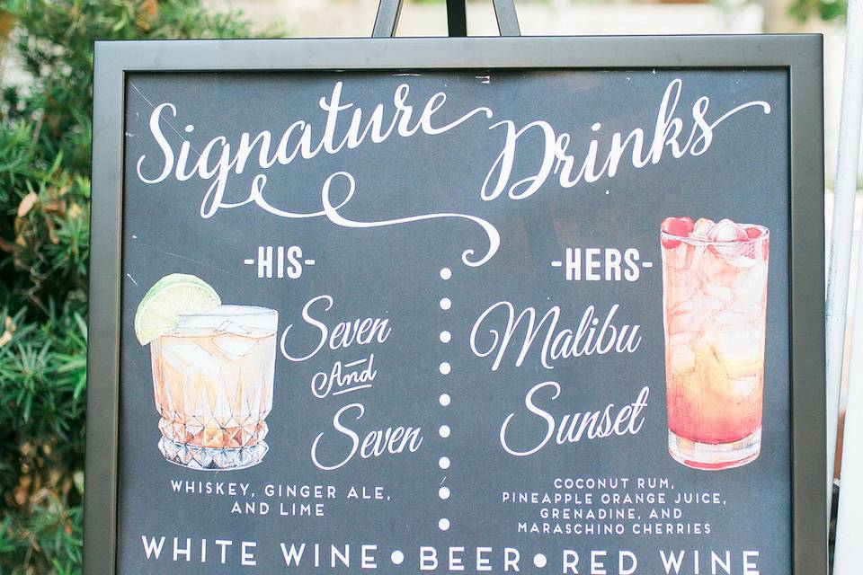 Signature drinks