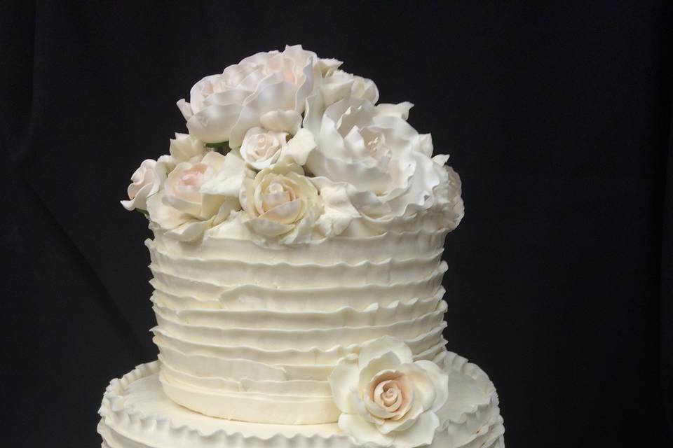 Textured  white cake