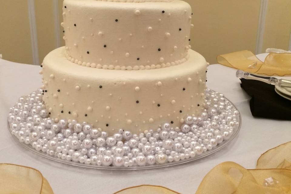 White dotted cake