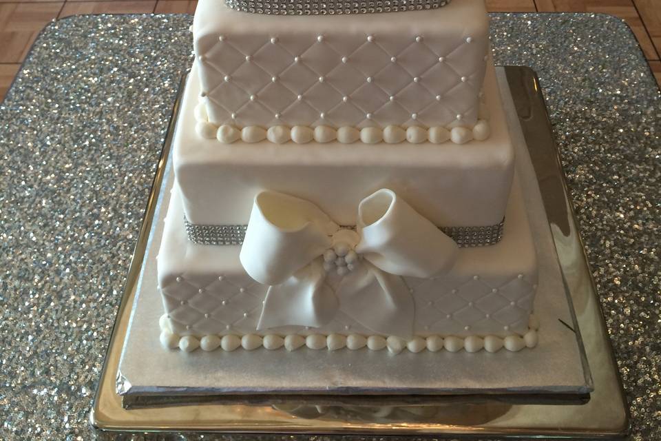 White textured cake