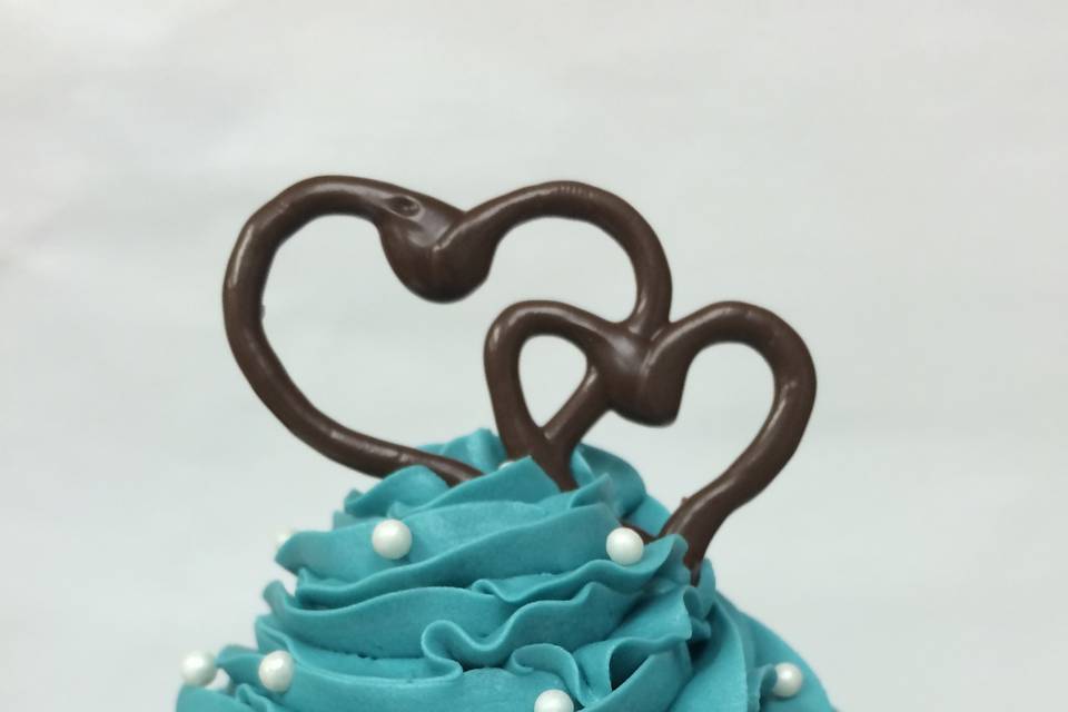 Cupcake with chocolate decor