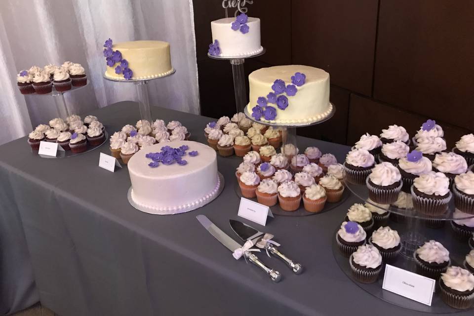 Cake and cupcake display