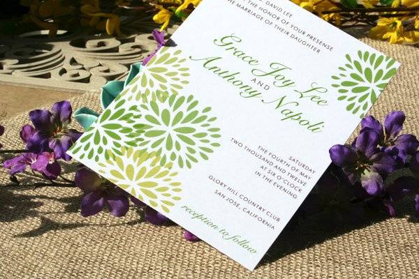 Modern Rustic Bloom Wedding Invitation.  The colors and words can be changed to match your wedding!