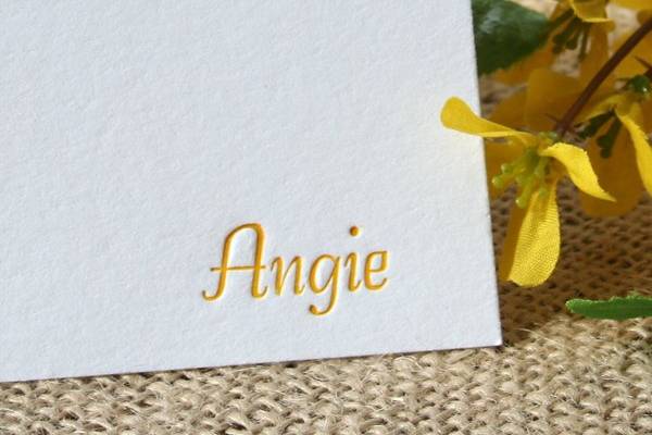 A beautiful and elegant letterpress notecard for your wedding as presents, placecards, etc!