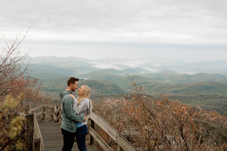 Mountain sunrise engagement