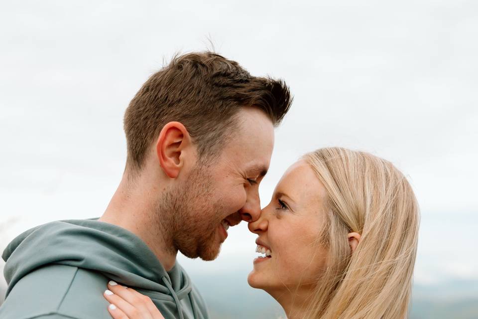 Mountain sunrise engagement