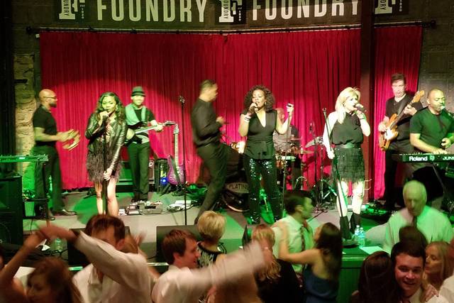 The band performing