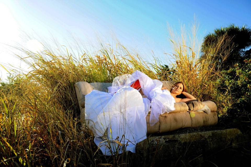 Super fun trash the dress session in south Flordia