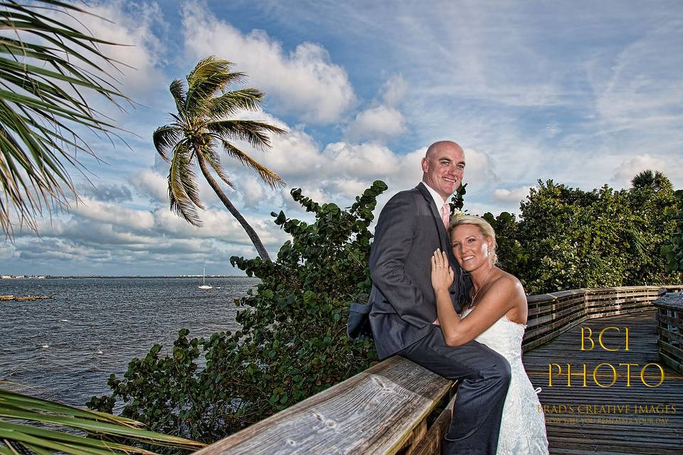 A picturesque romantic wedding portrait shot at the Mansion at Tuckahoe in Jensen Beach Florida