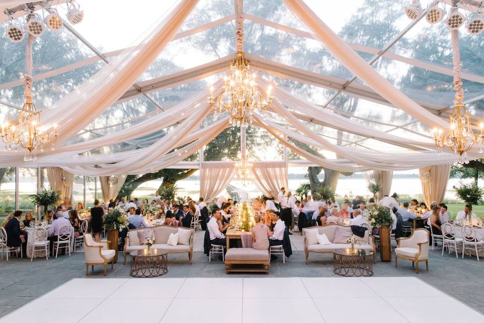 Clear top tented reception