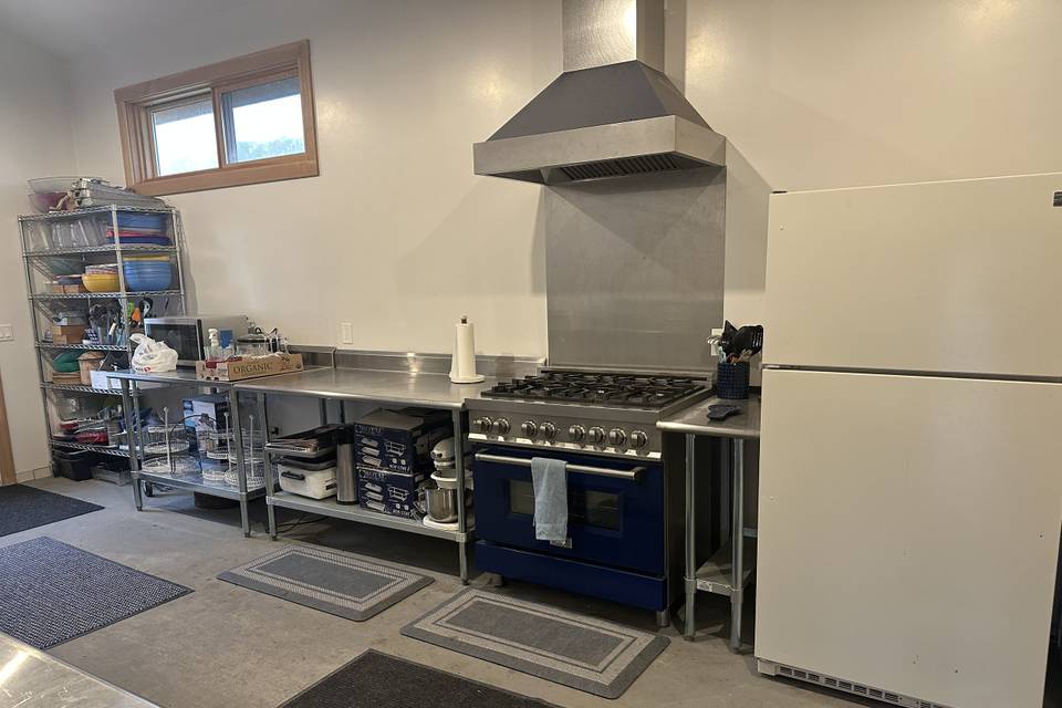 Kitchen in the event barn