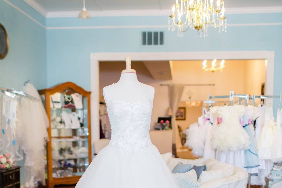 A bridal gown