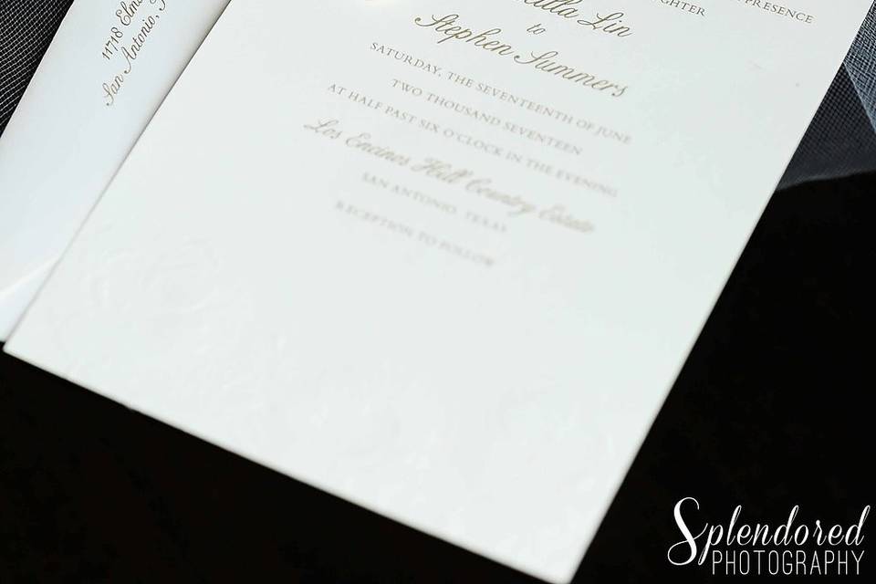 The wedding invitations