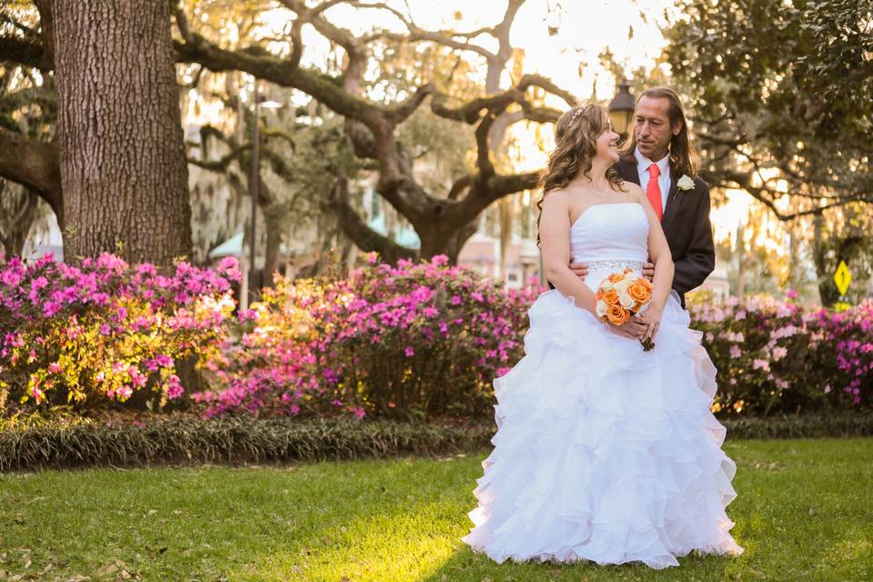 Spring wedding in Forsyth Park