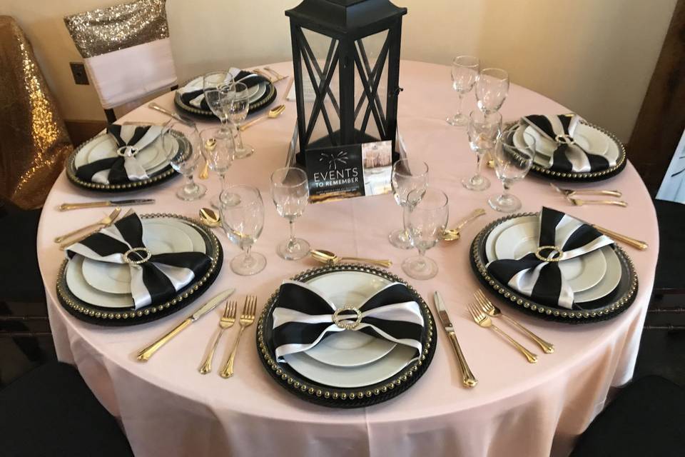 Classic-style centerpieces on display