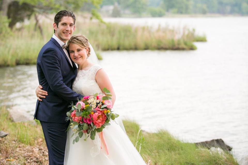 Couple formals on the water