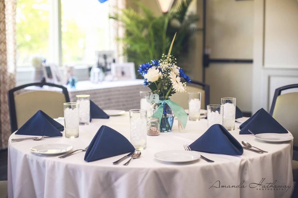 Blue table napkins