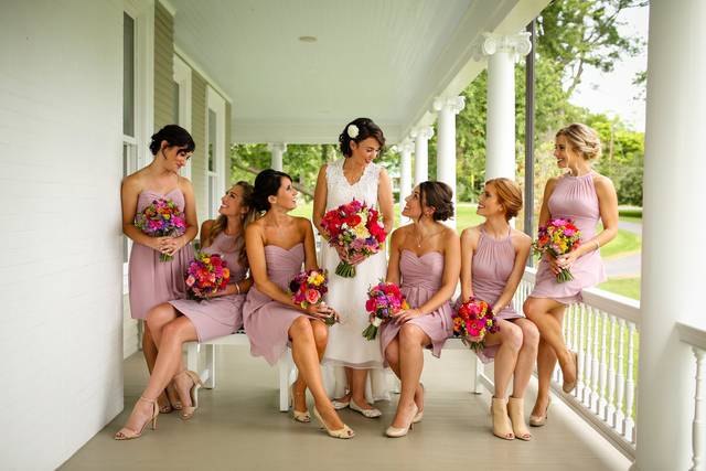 Bride and bridesmaids