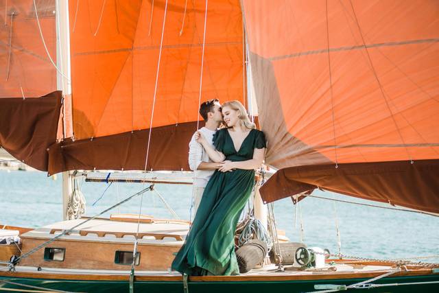 Couple on a boat
