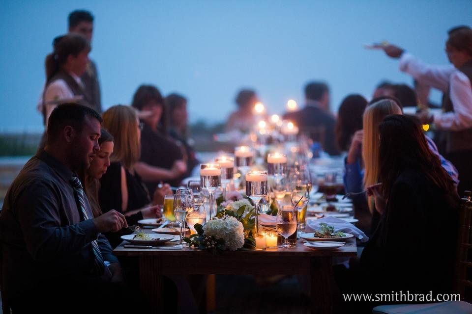 Evening outdoor reception