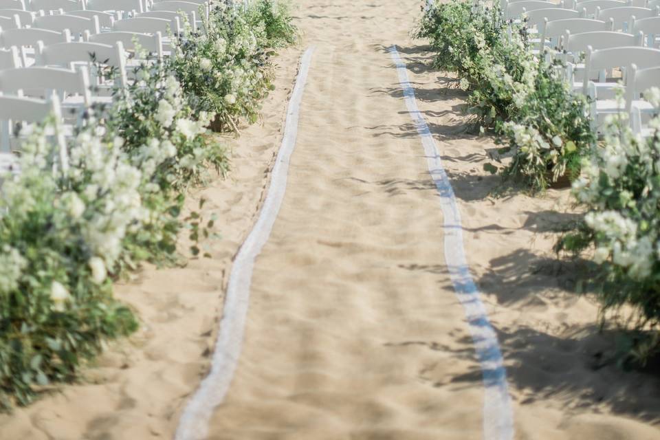 Private beach wedding