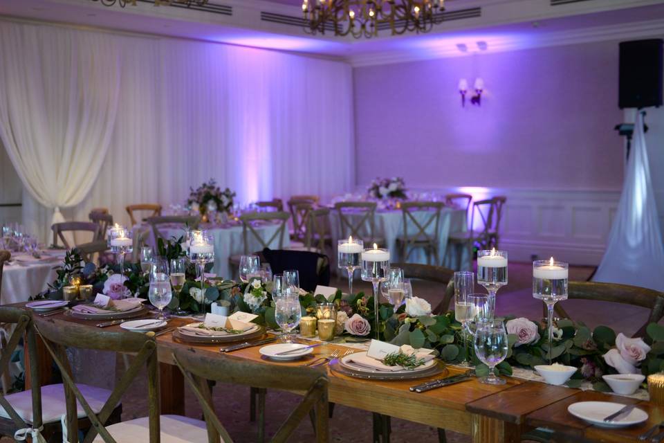 Evening indoor reception