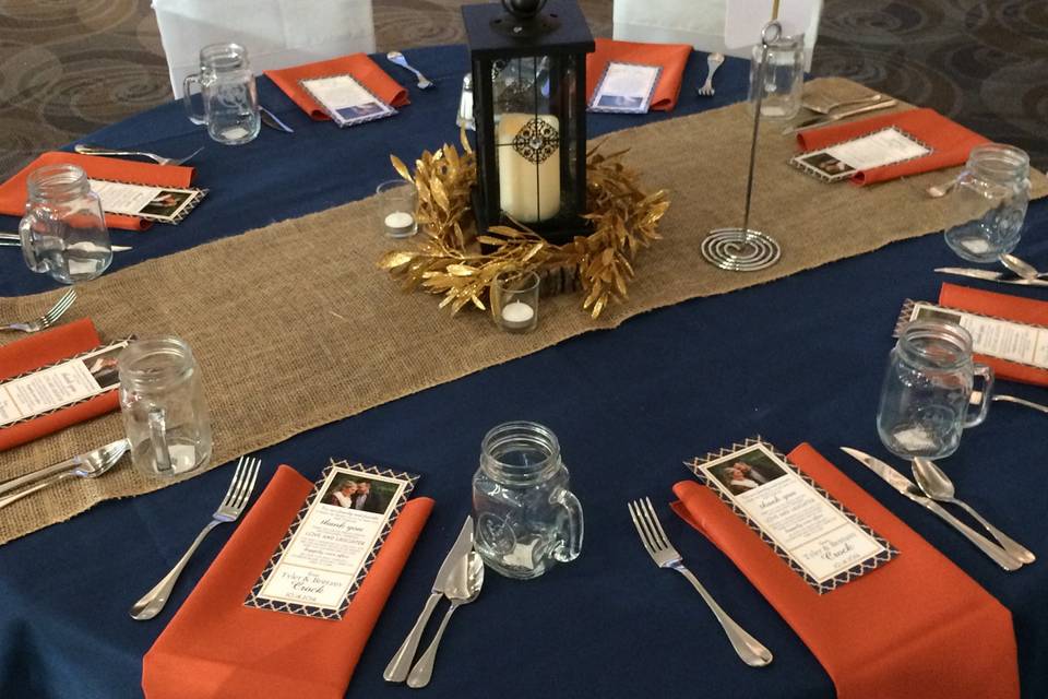 Orange and blue combination