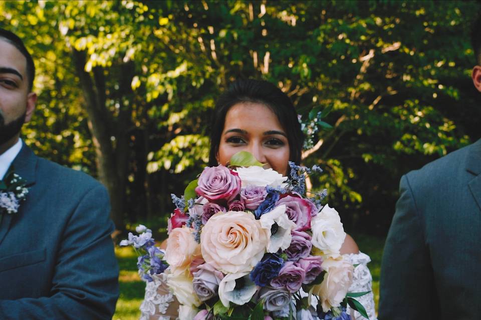 Shreya with Groomsmen