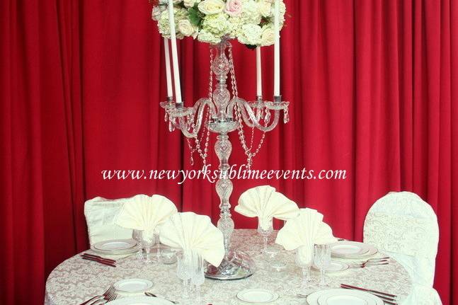 Crystal candelabra centerpieces rental. Call: 718-744-8995#candelabra #centerpieces