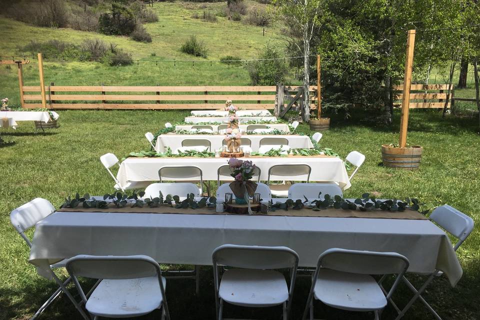 Hillside reception under light