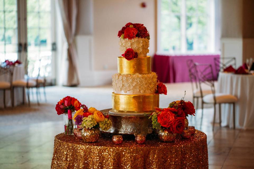 Golden Wedding Cake