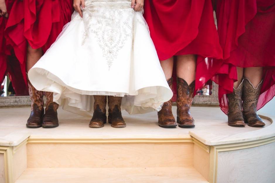 Bridal party in boots
