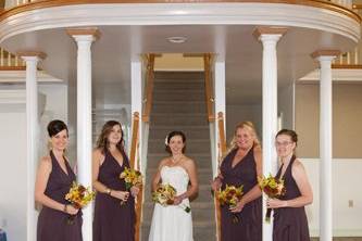 Bride and the bridesmaids