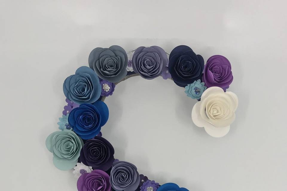 Blue/Purple Flower Letter S