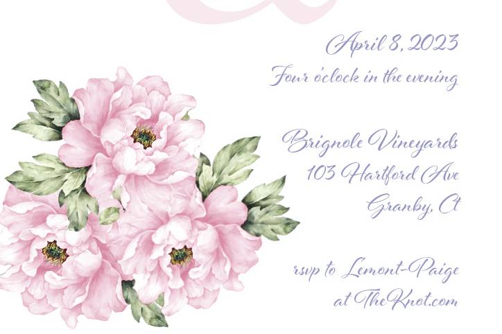 Pink Peony Wedding Invitation