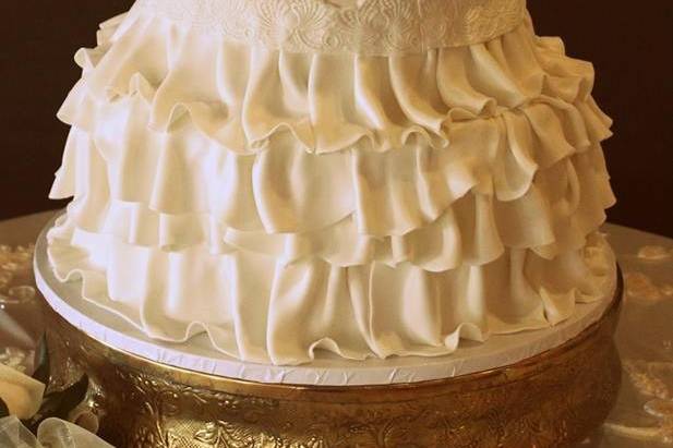 White wedding cake